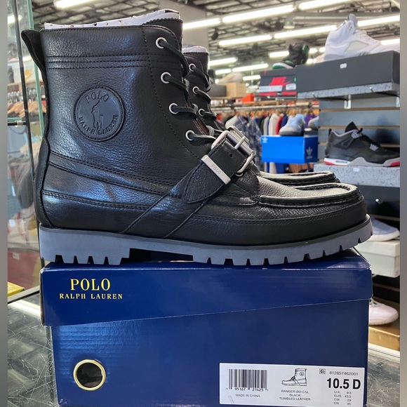 Polo Ralph Lauren Country Tumbled Leather Ranger Boots Size 10.5 - Picture 2 of 9